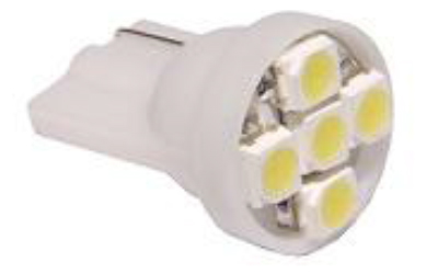 Lâmpadas LED - T10 5 SMD 1210 Super Branca 12V