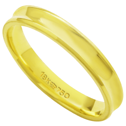 Aliança de ouro côncava T101R