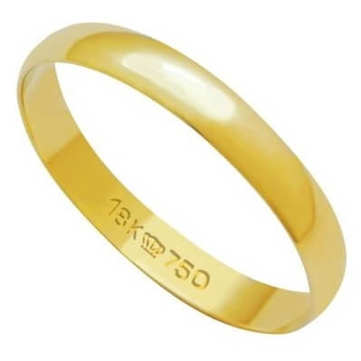 Aliança de ouro tradicional 3L1A