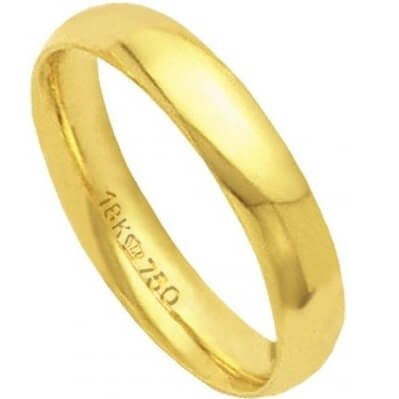 Aliança de ouro tradicional A040R