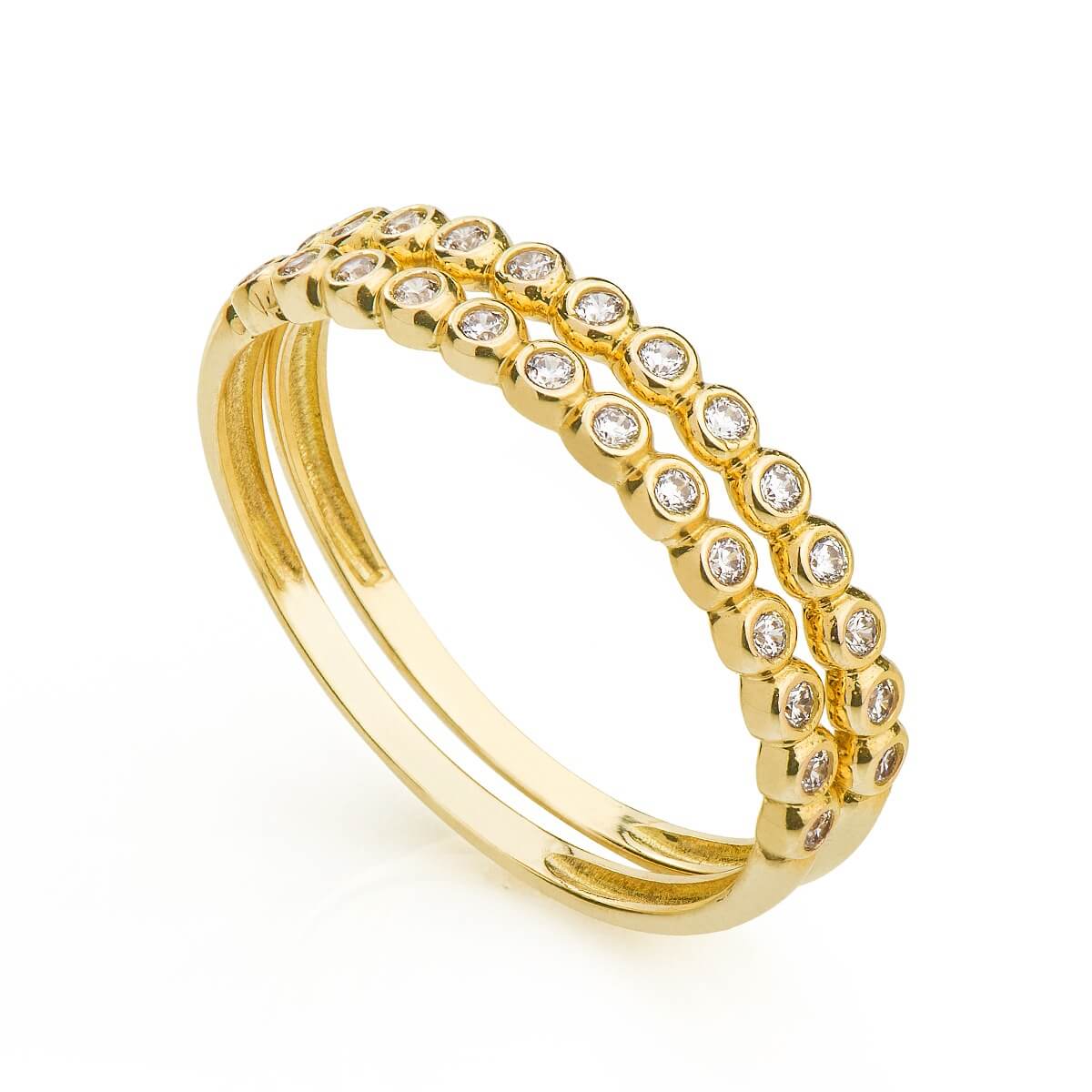 APARADOR DE ALIANÇA OURO 18K COM ZIRCÔNIA