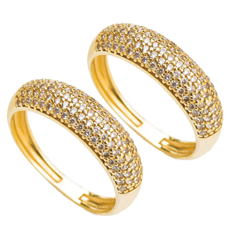 APARADOR DE OURO 18K BANANA COM ZIRCÔNIA