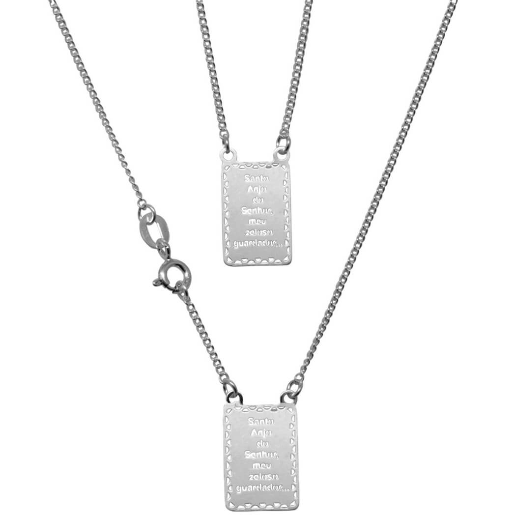 ESCAPULÁRIO DE PRATA SANTO ANJO DO SENHOR