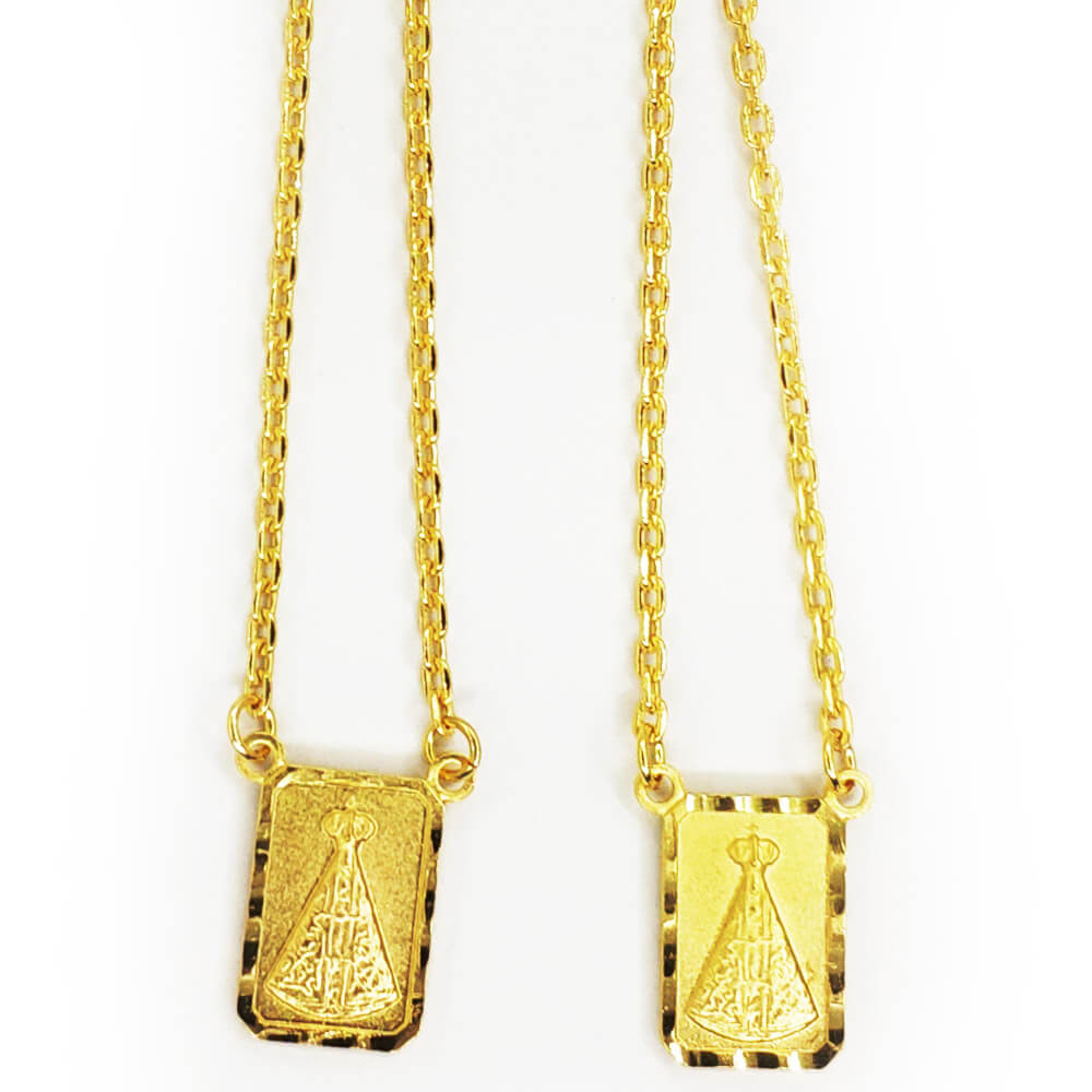 ESCAPULÁRIO FOLHEADO A OURO NOSSA SENHORA APARECIDA