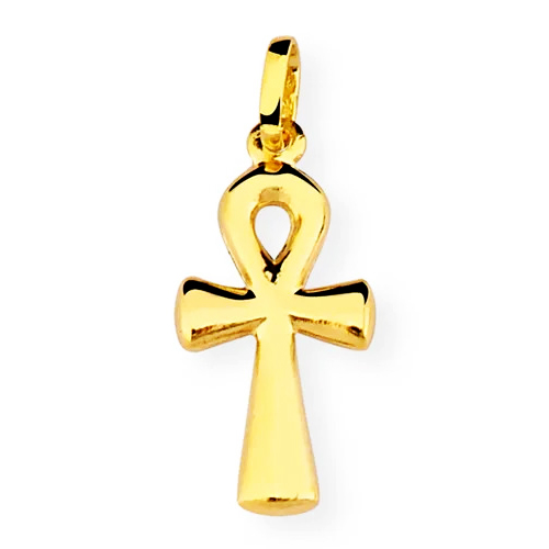 PINGENTE CRUZ ANKH EM OURO 18K
