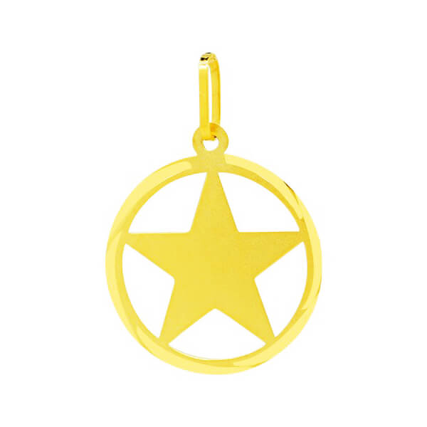 PINGENTE ESTRELA COM CÍRCULO EM OURO 18K