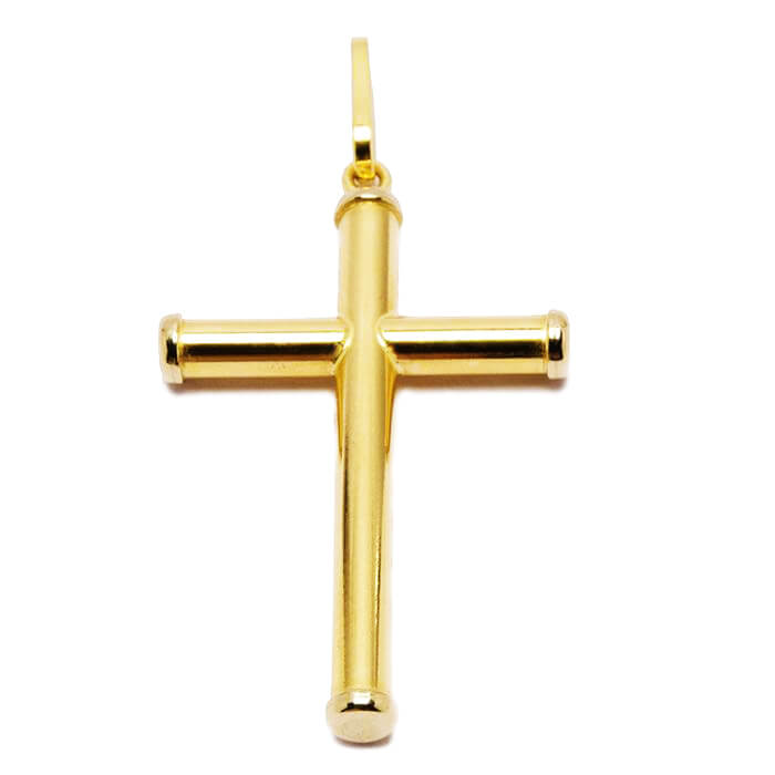 CRUCIFIXO FIOS REDONDOS EM OURO 18K