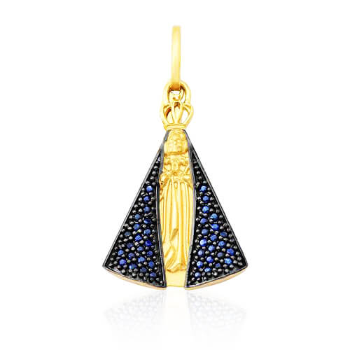 PINGENTE NOSSA SENHORA APARECIDA FOLHEADO A OURO