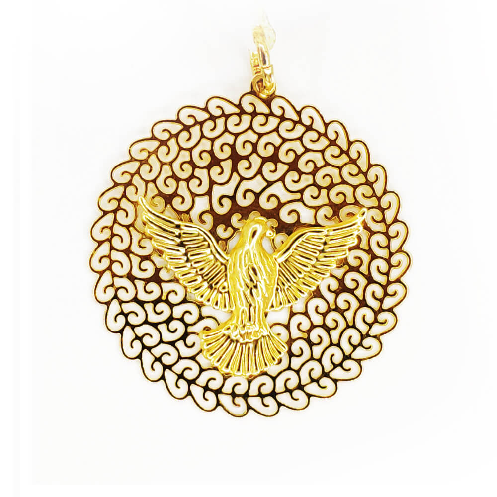 PINGENTE DIVINO ESPÍRITO SANTO FOLHEADO A OURO