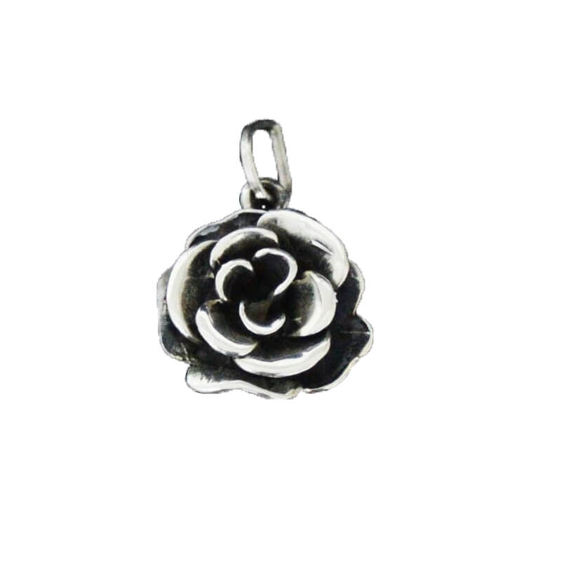 PINGENTE ROSA EM PRATA