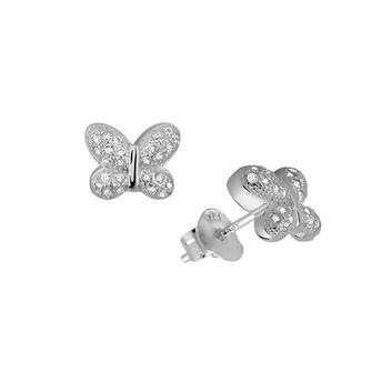 BRINCO DE BORBOLETA DE PRATA