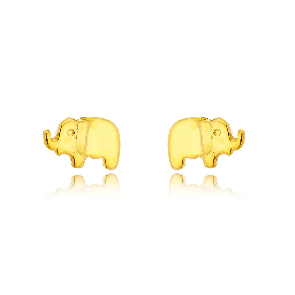 BRINCO DE ELEFANTE FOLHEADO A OURO