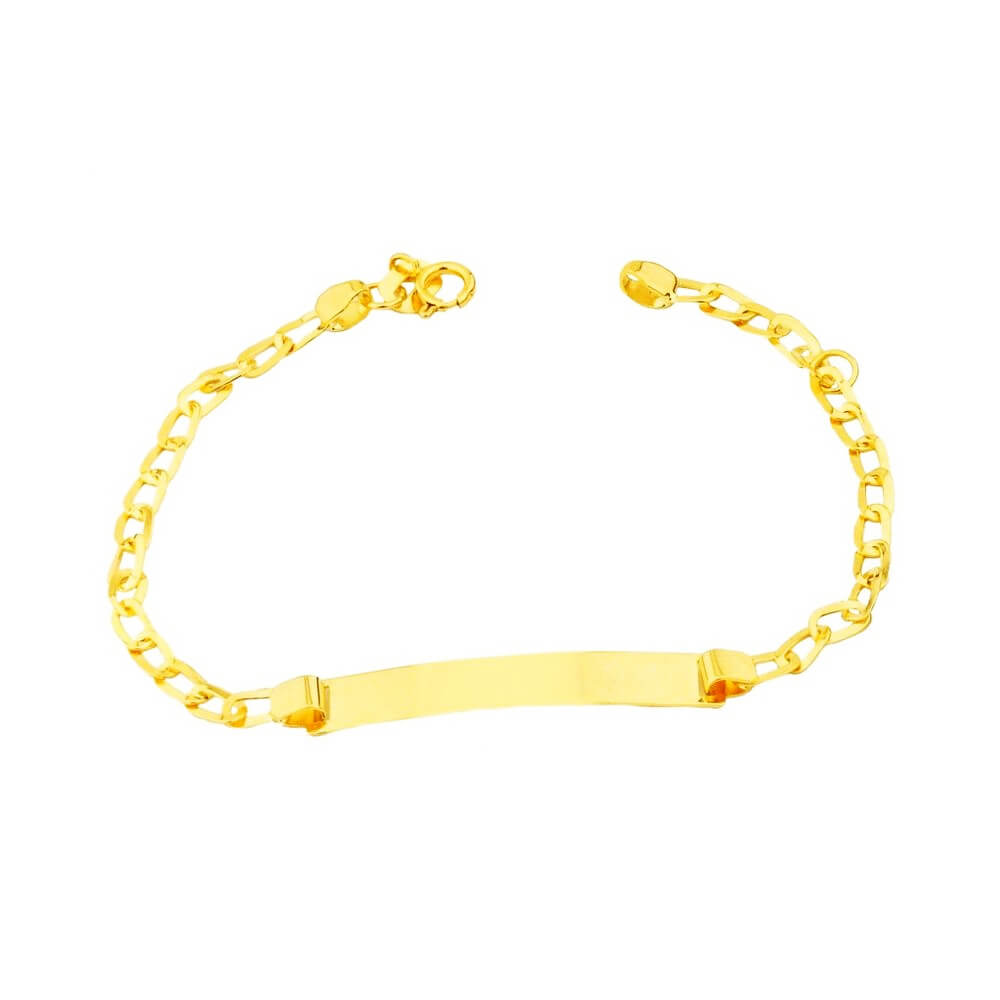 PULSEIRA INFANTIL GROSSA DE OURO 18K PARA GRAVAR O NOME