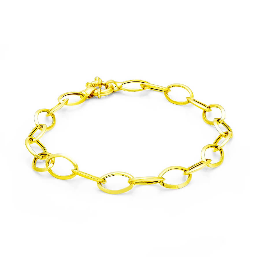 PULSEIRA DE OURO 18K ELOS OVAIS GRANDES