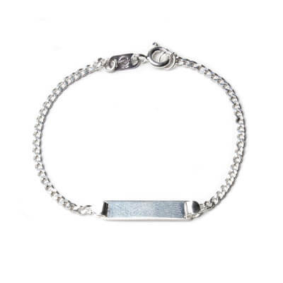 PULSEIRA DE PRATA INFANTIL PARA GRAVAR NOME