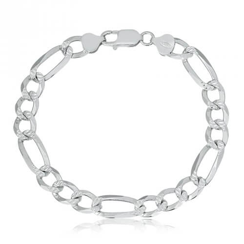 PULSEIRA DE PRATA MASCULINA ELOS 3X1 MÉDIA