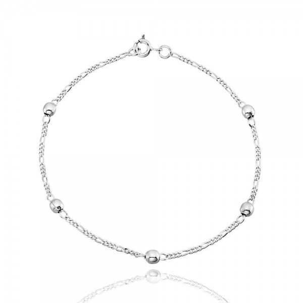 PULSEIRA DE PRATA FINA COM BOLINHAS