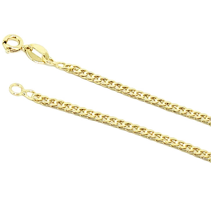 CORRENTE GRUMET FOLHEADA A OURO