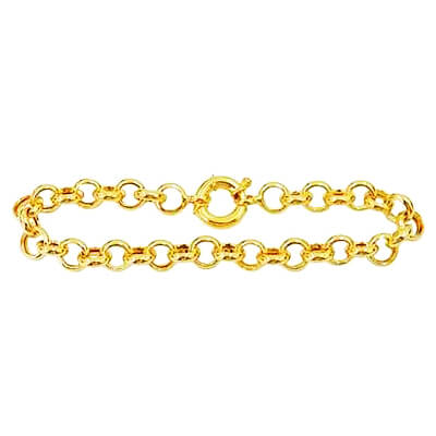 PULSEIRA ELO PORTUGUÊS FOLHEADO A OURO