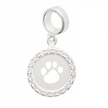 BERLOQUE PINGENTE DE PATA DE CACHORRO COM ZIRCÔNIAS