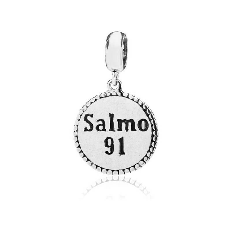Berloque pingente de prata do salmo 91