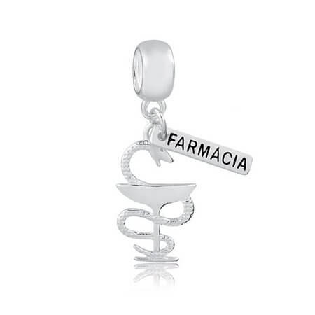 BERLOQUE PINGENTE DE PRATA DO CURSO FARMACIA