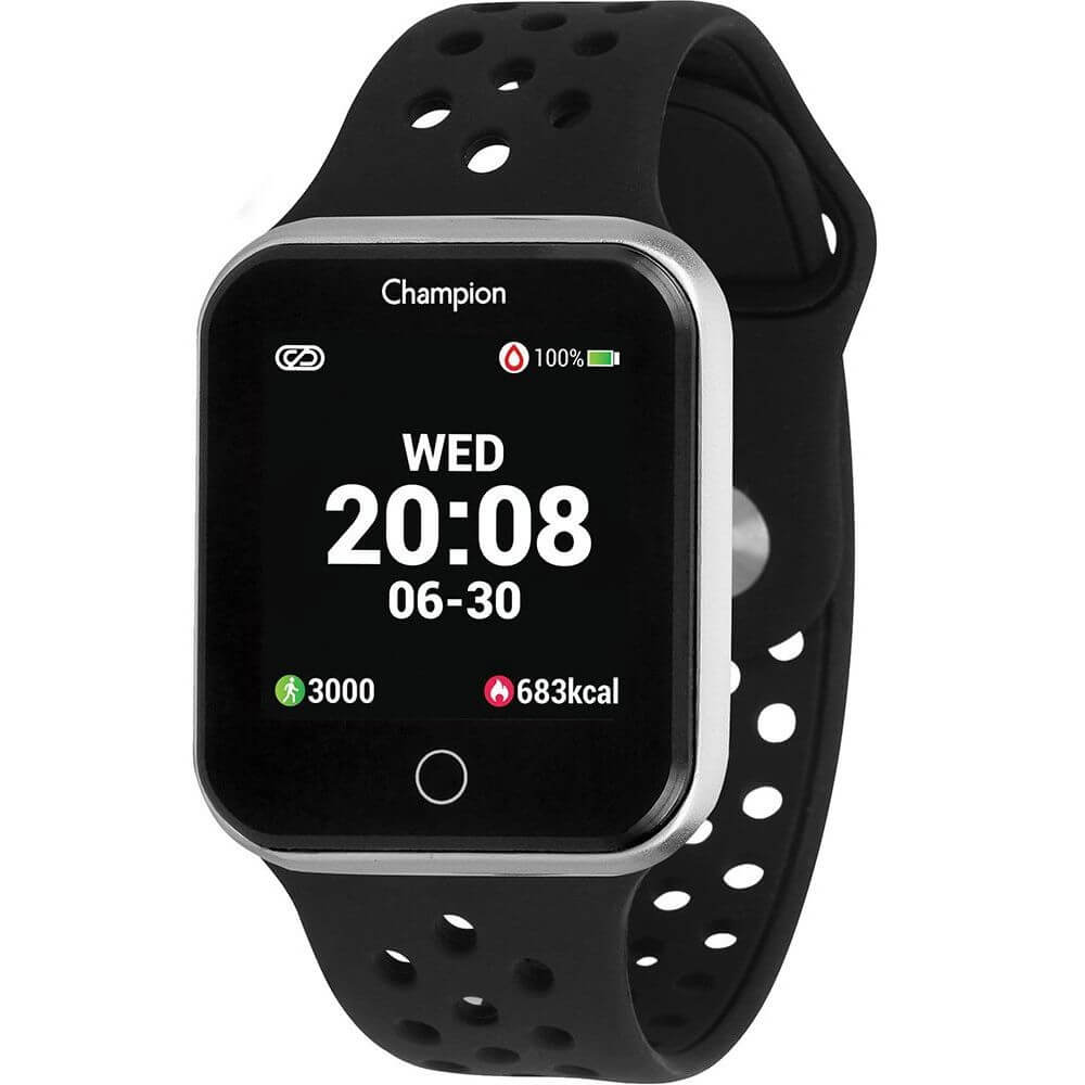 RELÓGIO SMARTWATCH CHAMPION BLUETOOTH4.0 PRATA / PRETO CH50006Z