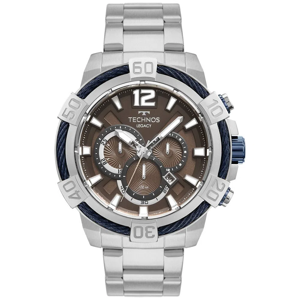 RELÓGIO ANALÓGICO MASCULINO TECHNOS JS26AV/1M CRONÓGRAFO