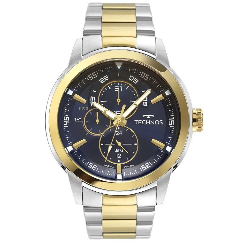 RELÓGIO TECHNOS MASCULINO GRANDTECH BICOLOR 6P57AE/1A