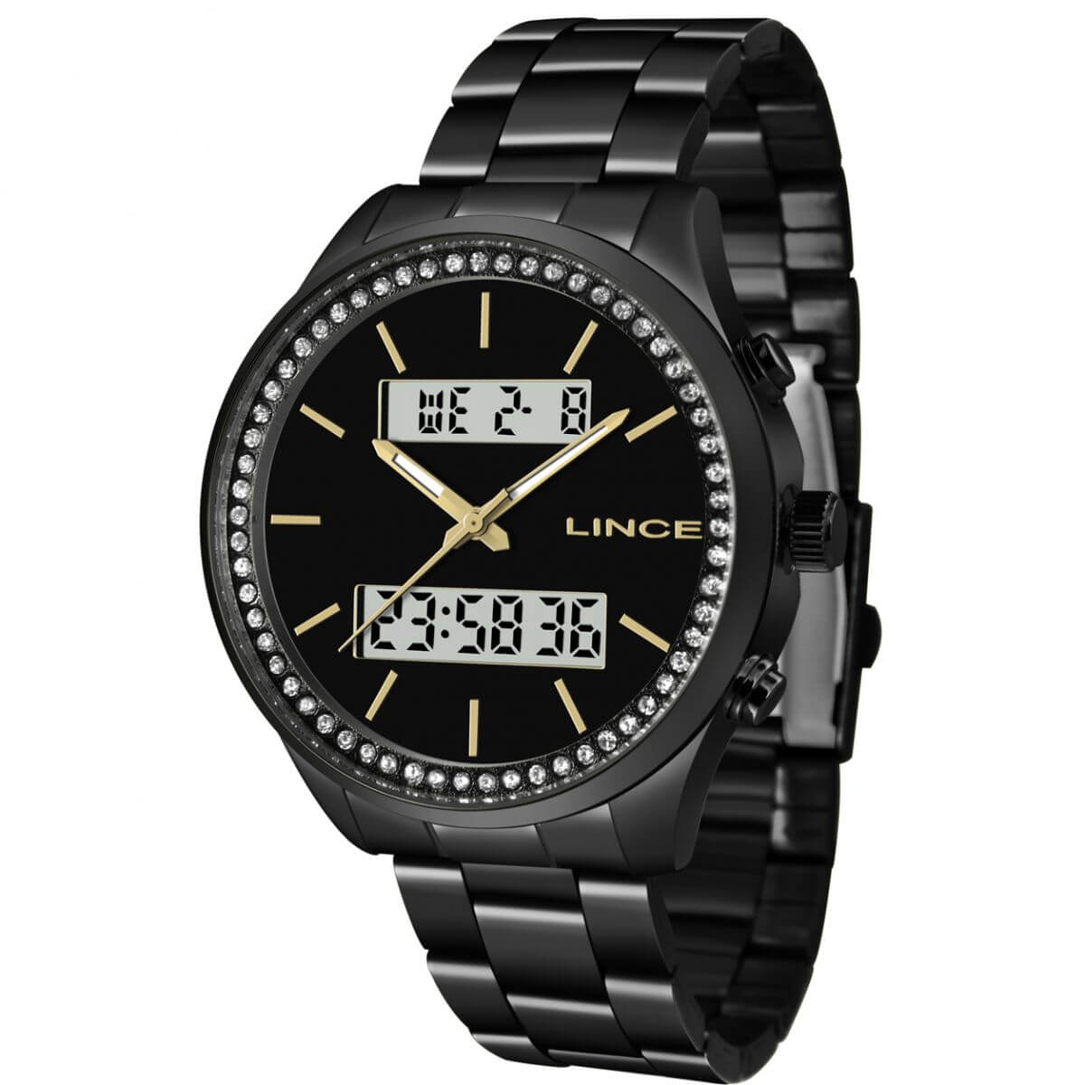 RELÓGIO LINCE ANALÓGICO E DIGITAL LAN4591L PRETO